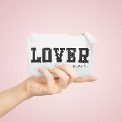 LOVER Black & White Mini Saffiano Vegan Clutch Bag