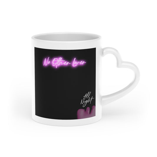 All Night Heart-Shaped Mug