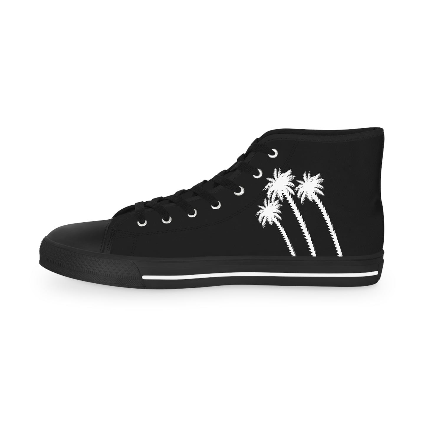 Palm Paradise Men's High Top Sneakers Black