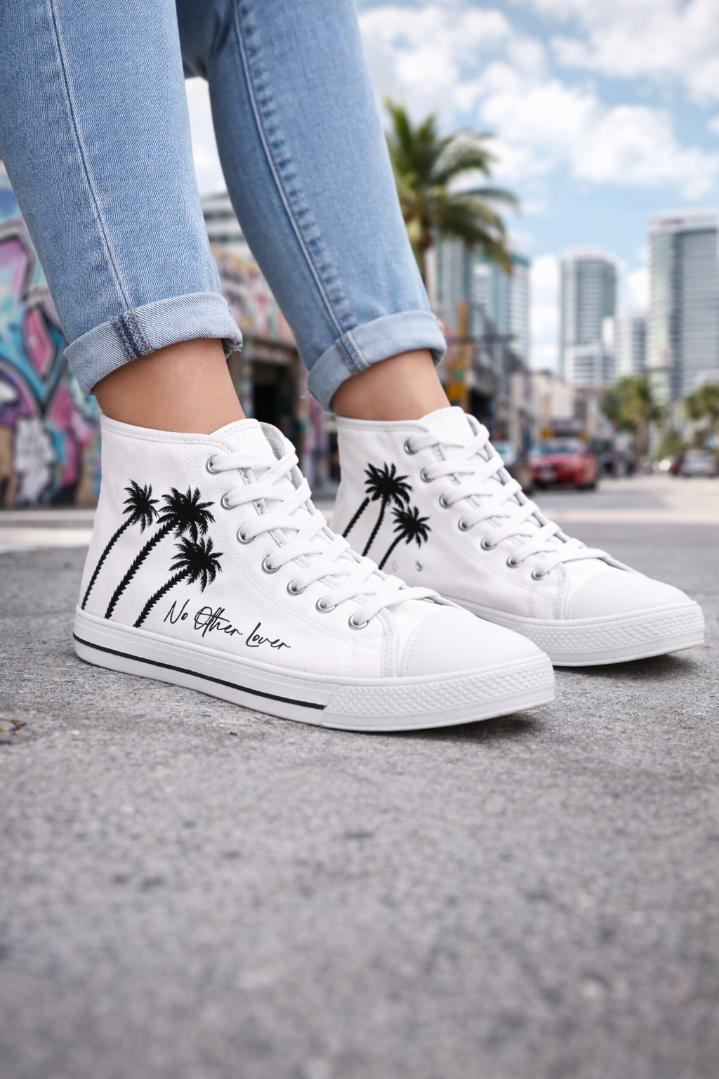 Palm Paradise Women's High Top Sneakers