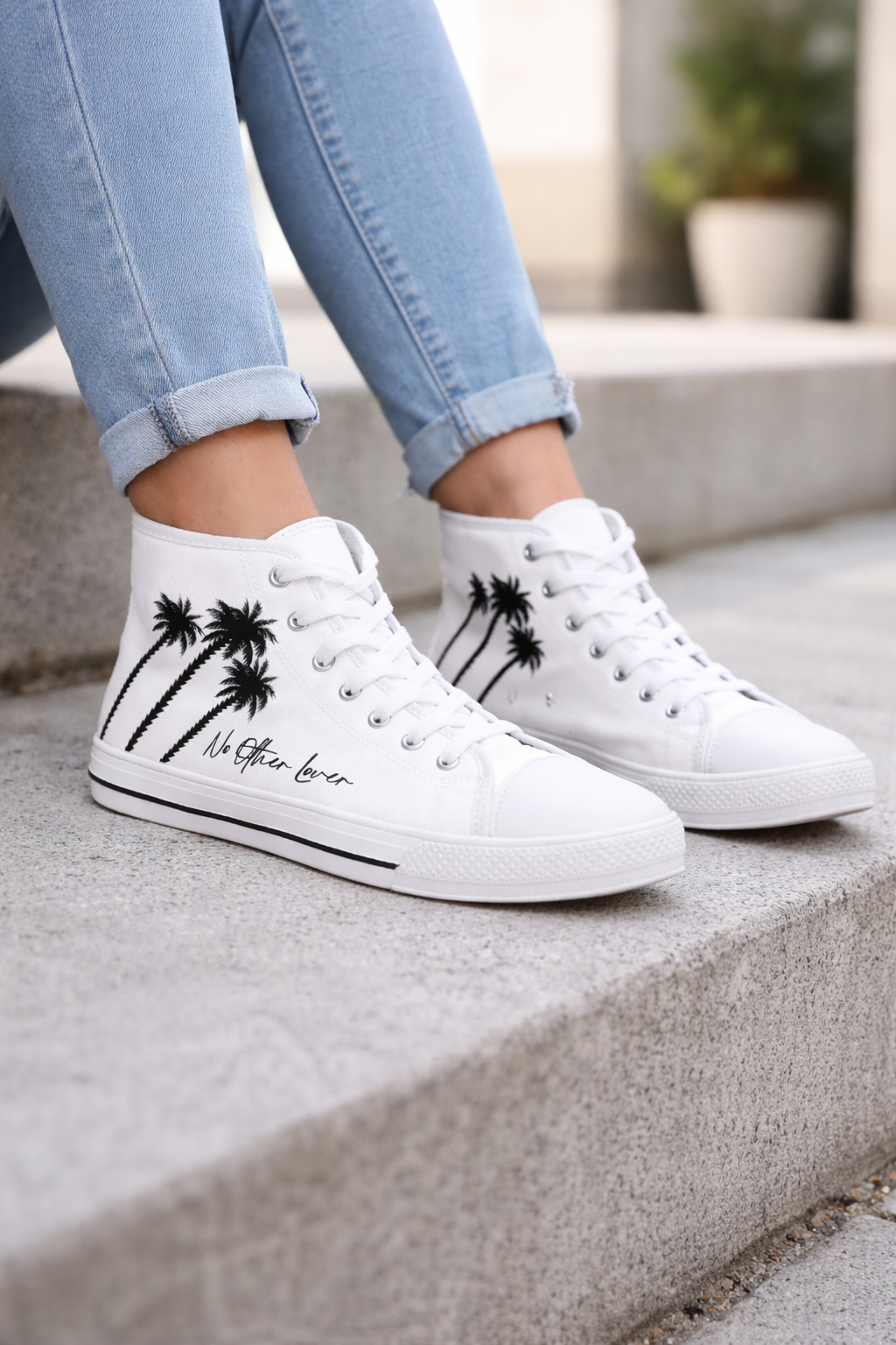 Palm Paradise Women's High Top Sneakers