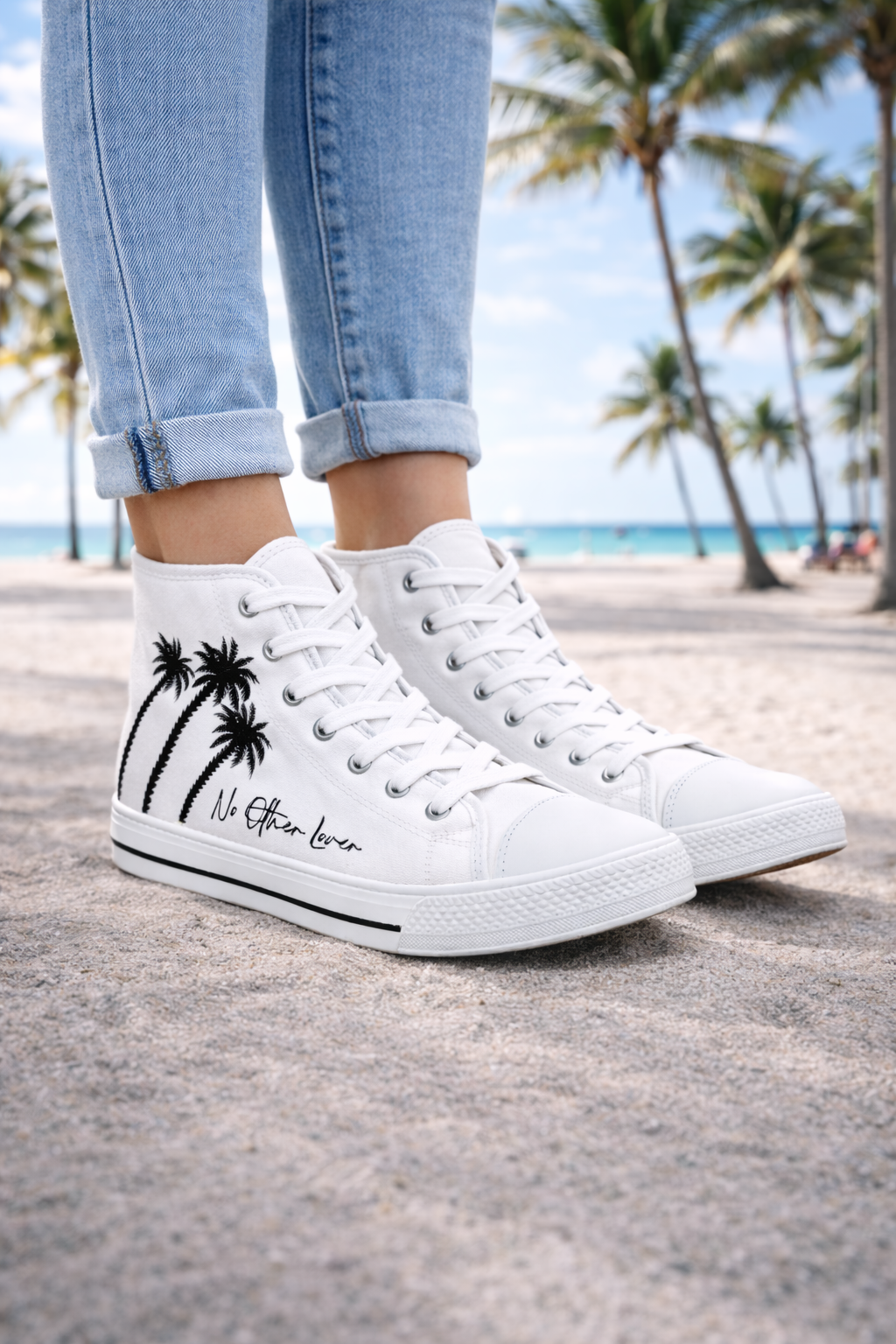 Palm Paradise Women's High Top Sneakers