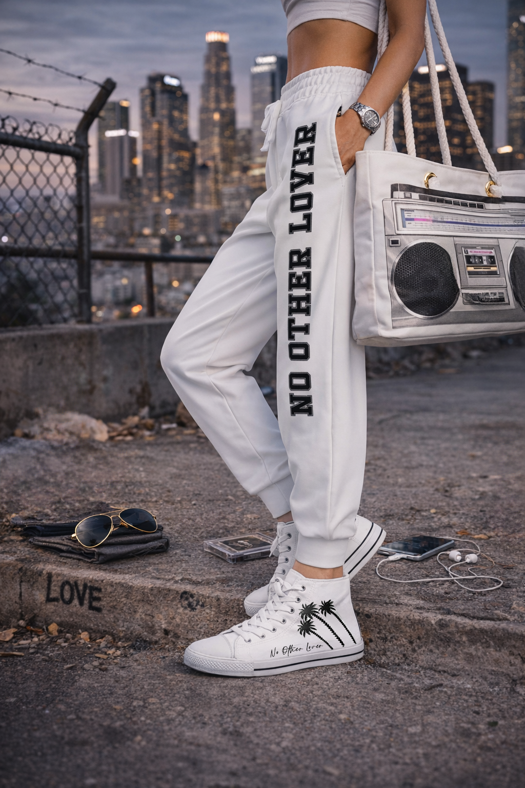 No Other Lover Logo Jogging Pants (White Edition)