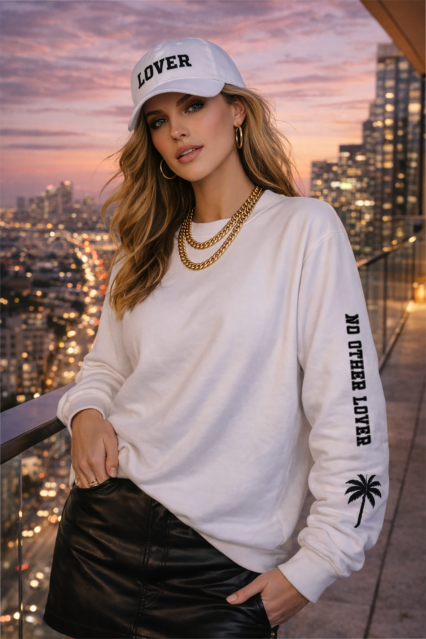 No Other Lover Palm Sleeve Sweatshirt Unisex Crewneck | Noir City Edition
