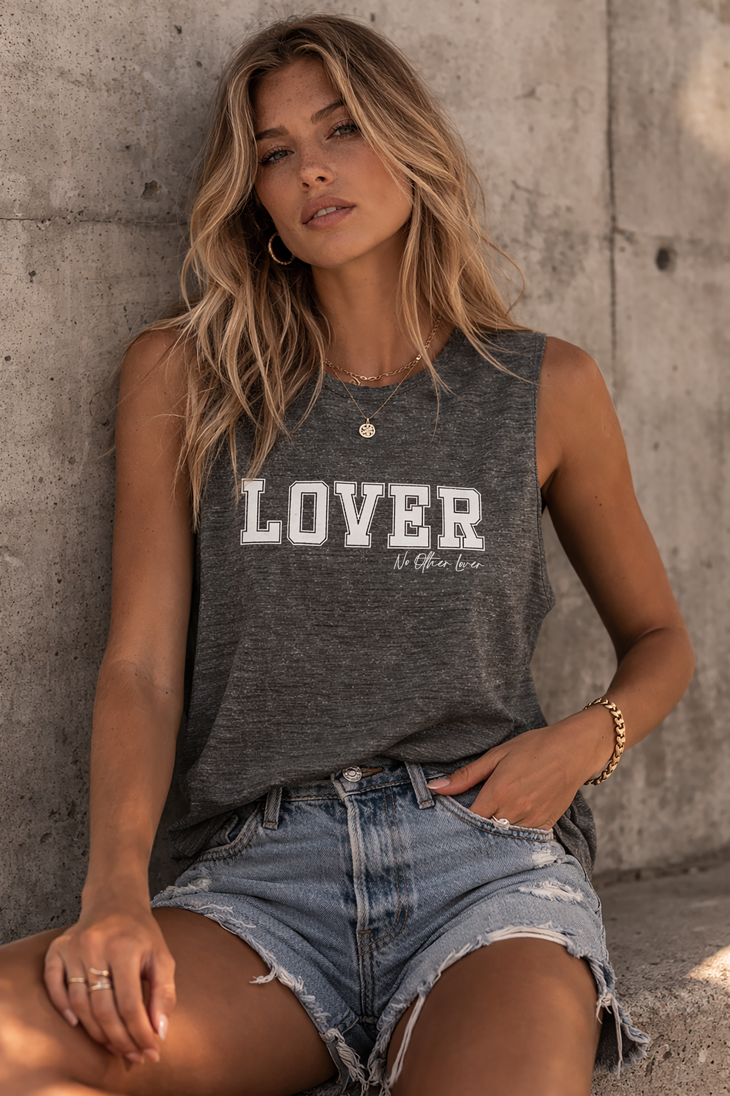 LOVER Flowy Muscle Tank Top Vest