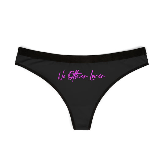 Black Logo & Lipstick Kiss Thong