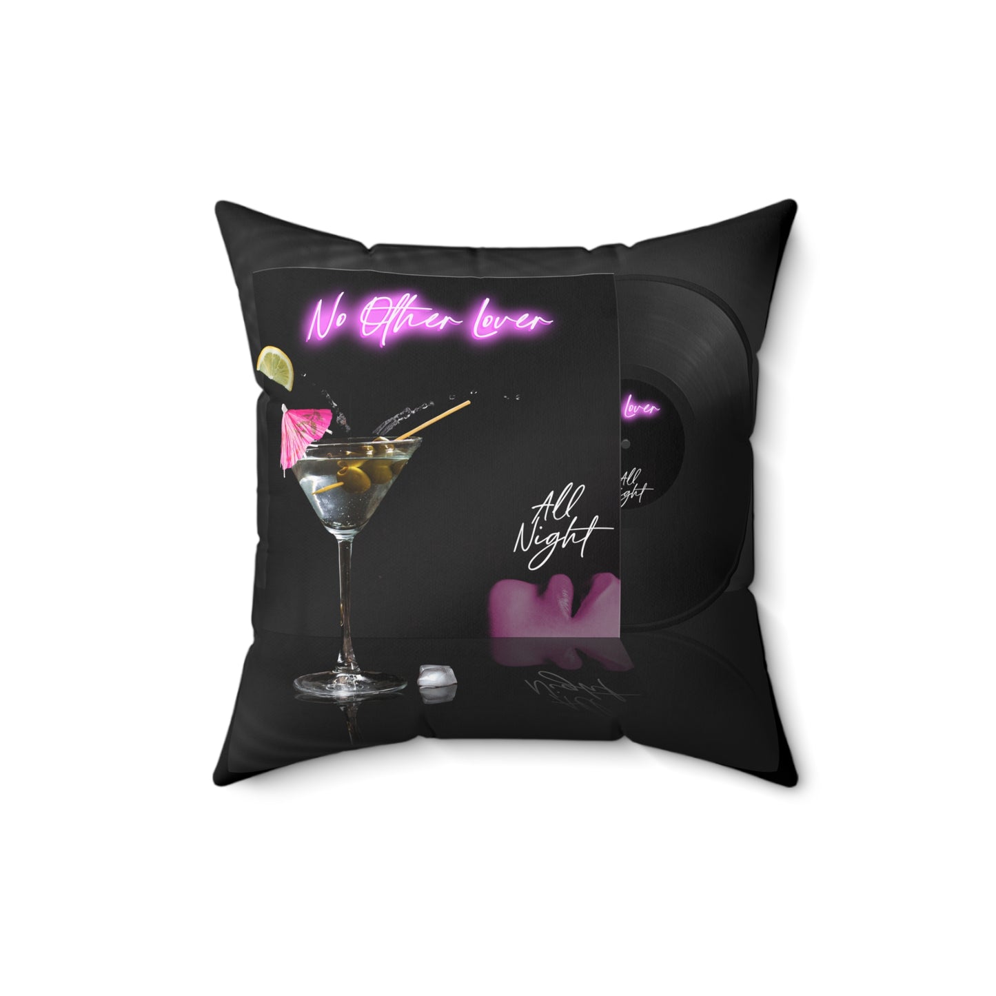 All Night 'Martini' Square Pillow Cushion