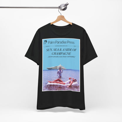 Sun, Sea and Champagne Unisex Jersey Short Sleeve T Shirt