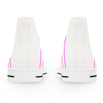Palm Paradise Neon Pink Women's High Top Sneakers