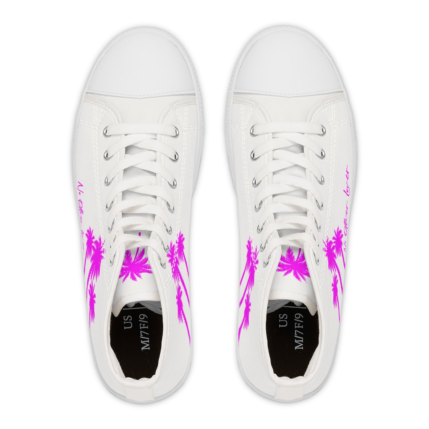 Palm Paradise Neon Pink Women's High Top Sneakers