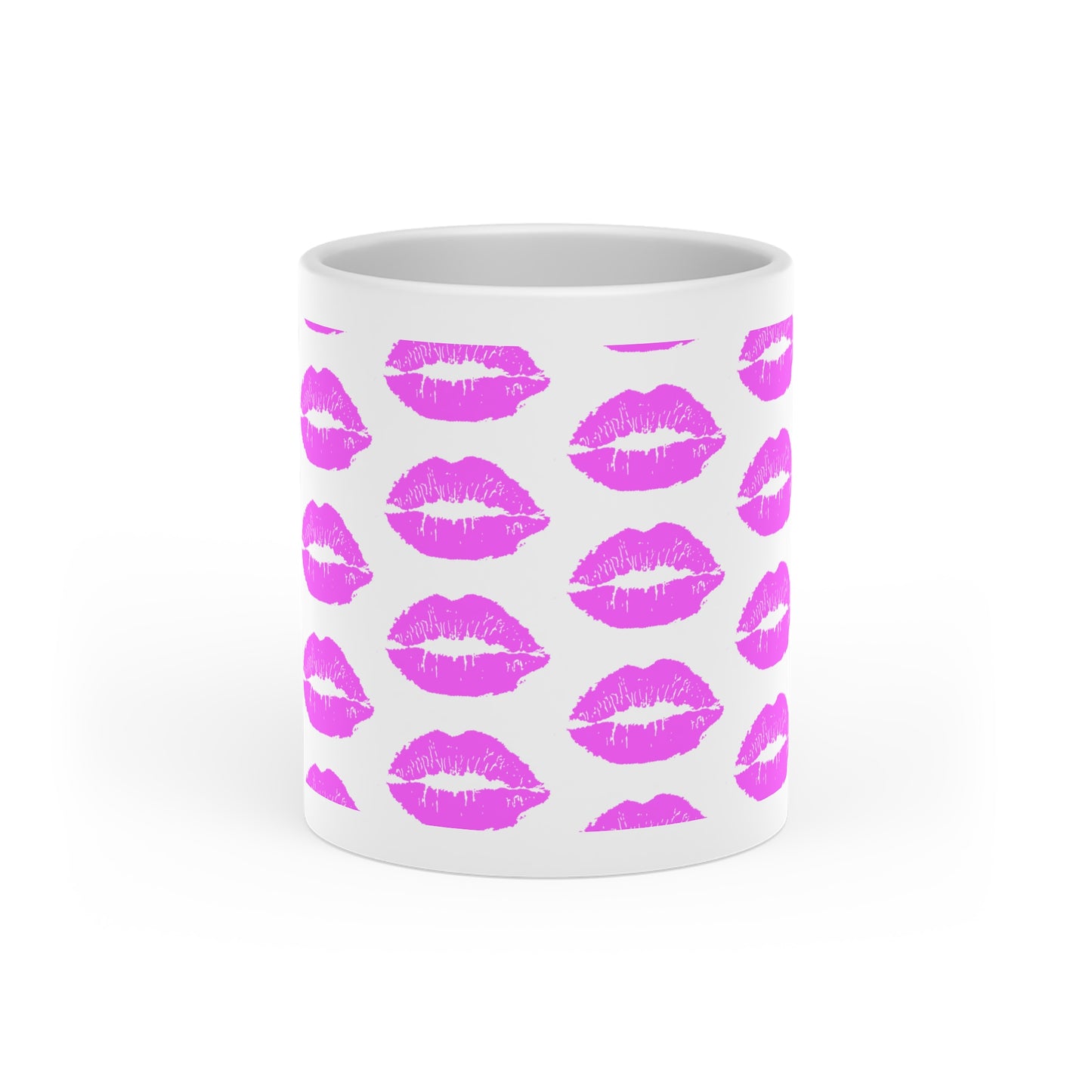 Kisses All Over Heart-Shaped Mug