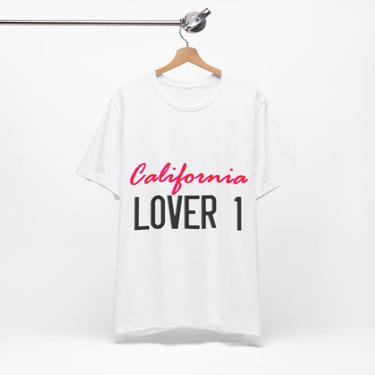 LOVER 1 - California License Plate Unisex Jersey Short Sleeve T Shirt