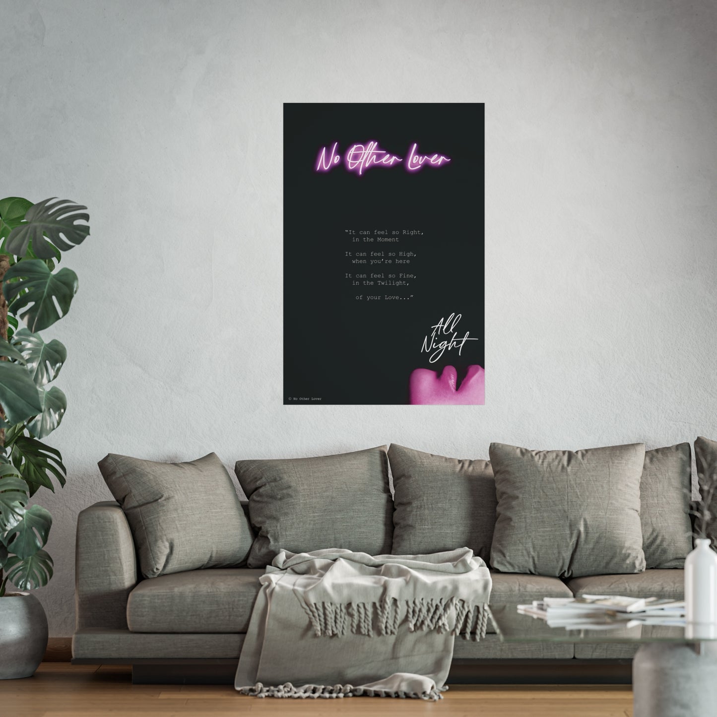 All Night - No Other Lover Band Music 80s Inspired Art Poster