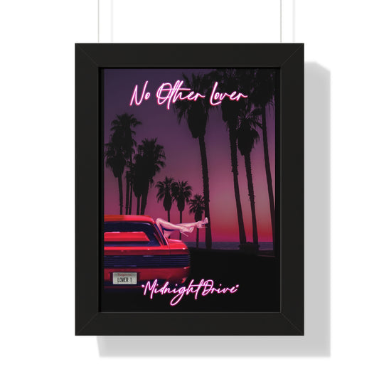 Midnight Drive - Black Wooden Framed Poster