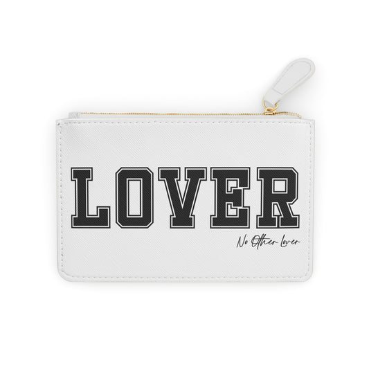 LOVER Black & White Mini Saffiano Vegan Clutch Bag