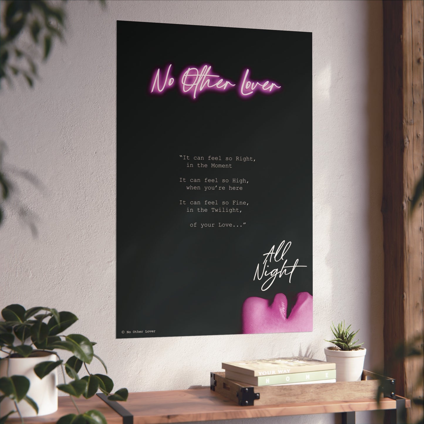 All Night - No Other Lover Band Music 80s Inspired Art Poster