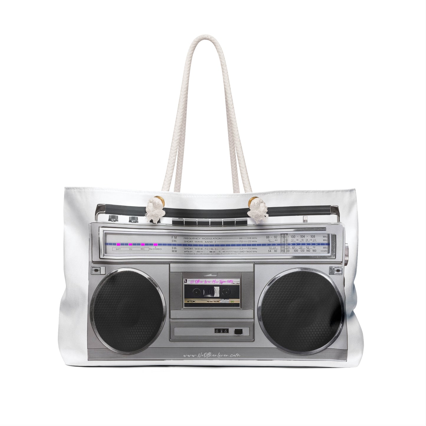Ghetto Blaster Boombox Weekender Bag | Oversized Canvas Travel Tote | No Other Lover Retro Holdall