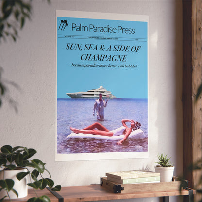 Palm Paradise 'Champagne' Fine Art Poster
