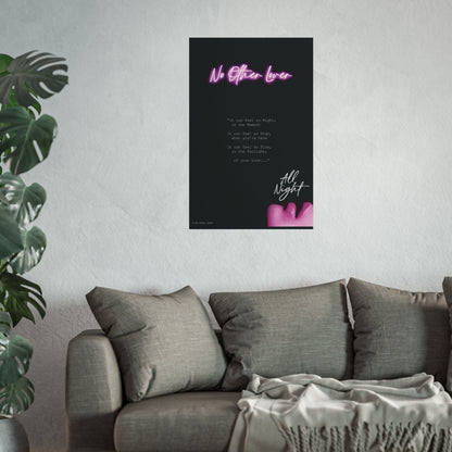 All Night - No Other Lover Band Music 80s Inspired Art Poster