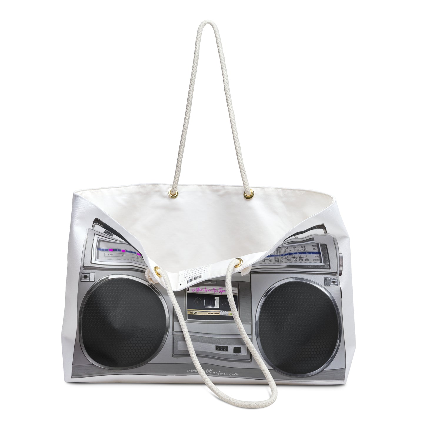 Ghetto Blaster Boombox Weekender Bag | Oversized Canvas Travel Tote | No Other Lover Retro Holdall