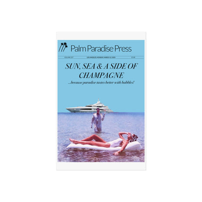 Palm Paradise 'Champagne' Fine Art Poster