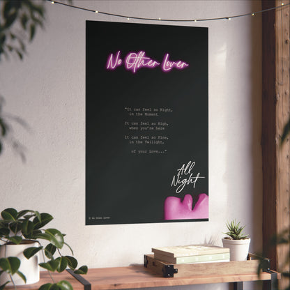 All Night - No Other Lover Band Music 80s Inspired Art Poster