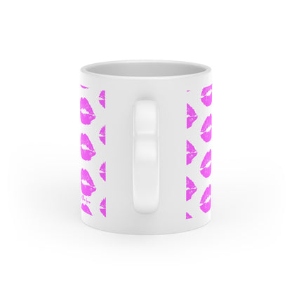 Kisses All Over Heart-Shaped Mug