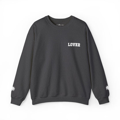 Dark grey No Other Lover LOVER Palms Sweatshirt on a white background