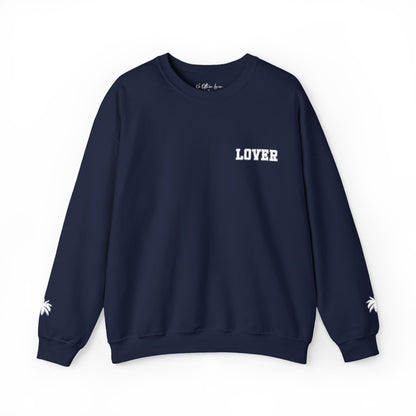 Navy No Other Lover LOVER Palms Sweatshirt on a white background
