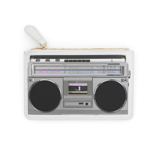 A No Other Lover mini boombox clutch bag with retro boombox design on a white background